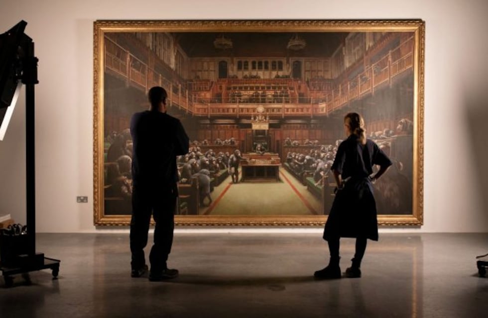 Van a subastar la obra más polémica de Bansky y puede batir un récord