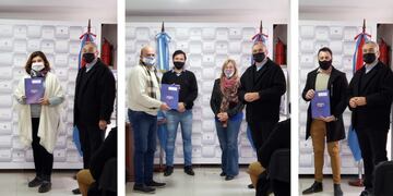 Alcides Calvo firmó convenios