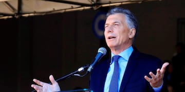 Handout picture released by Noticias Argentinas showing Argentine President Mauricio Macri delivering a speech during the inauguration ceremony of the 133th Rural Exhibition, in Buenos Aires, on August 3, 2019\u002E (Photo by Hugo Villalobos / NOTICIAS ARGENTINAS / AFP) / RESTRICTED TO EDITORIAL USE - MANDATORY CREDIT AFP PHOTO / NOTICIAS ARGENTINAS/ HUGO VILLALOBOS - NO MARKETING - NO ADVERTISING CAMPAIGNS - DISTRIBUTED AS A SERVICE TO CLIENTS