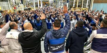 Delegados del Smata en la planta de Iveco\u002E