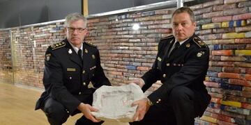 Los cuatros vehículos secuestrados a la empresa\u002E Foto Diario Los andes