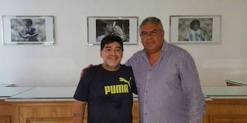 Claudio Tapia con Diego Mardona