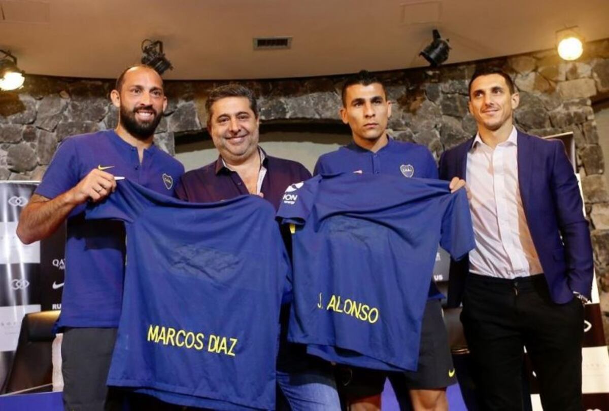 Boca presentó oficialmente a Marcos Díaz y Junior Alonso (Twitter)\u002E