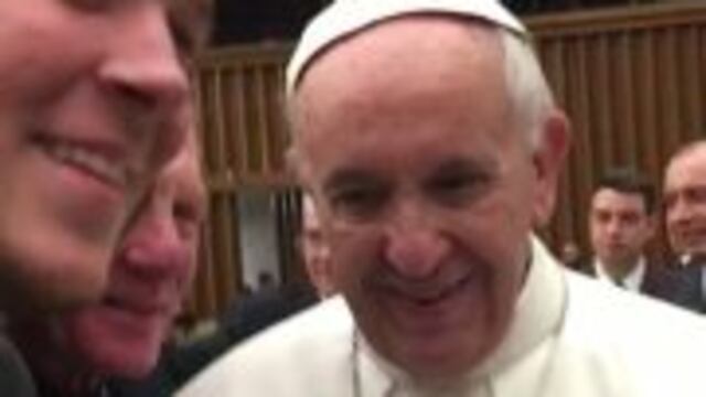 El joven llevu00f3 su mensaje solidario hasta el Sumo Pontu00edfice.