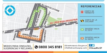 Cortes de tránsito en zona sur de la ciudad de Córdoba\u002E