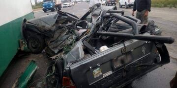 Por el grave accidente automovilístico el tránsito en la zona estuvo congestionado\u002E