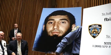La foto de Sayfullo Saipov durante una conferencia de la policía sobre el ataque en Nueva York\u002E (AFP)\u002E