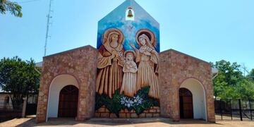 Santa Ana mural de la parroquia de Santa Ana, que homenajea a la madre de la Virgen Marìa, como patrona de los abuelos y adultos mayores\u002E (Facebbok)