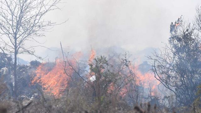 Incendio, zona del camino el Dragón que une la Falda con Huerta Grande (La Voz)