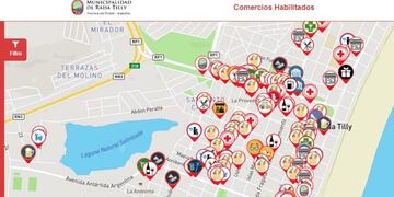 mapa comercios Rada Tilly