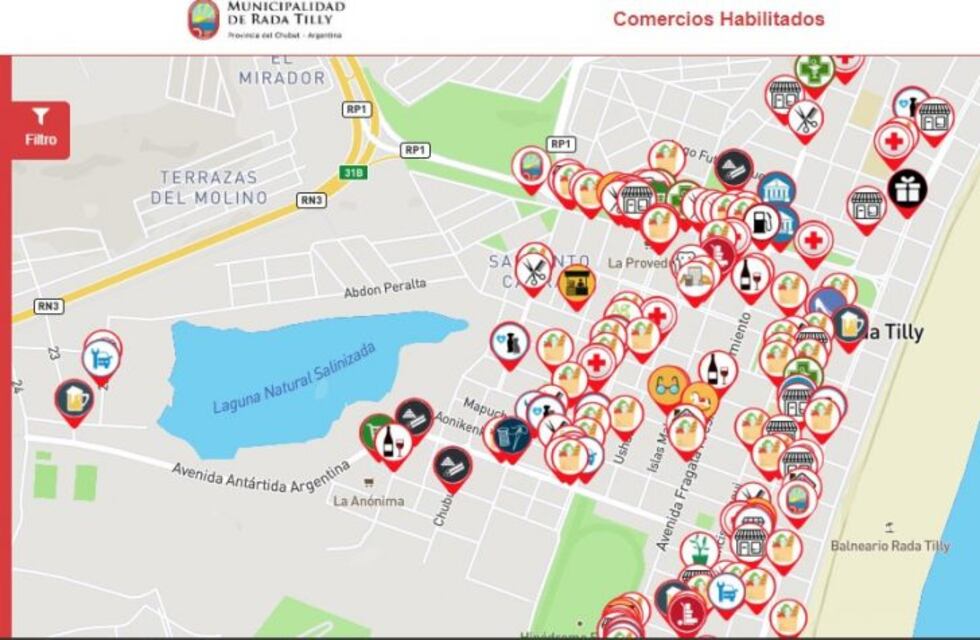 Guía de comercios abiertos en Rada Tilly
