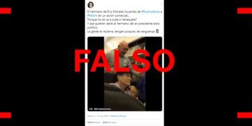 Es falso que el hermano de Evo Morales haya sido escrachado en un vuelo de Buenos Aires a Miami