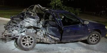 El Megane en el que iban Lorca y su mujer quedó destruido