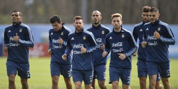 Los jugadores de la selección argentina de fútbol entrenan el 01/09/2017 en el predio de la AFA en Ezeiza, Buenos Aires, Argentina, luego del encuentro ante Uruguay\u002E \r\n(Vinculado al texto de dpa \