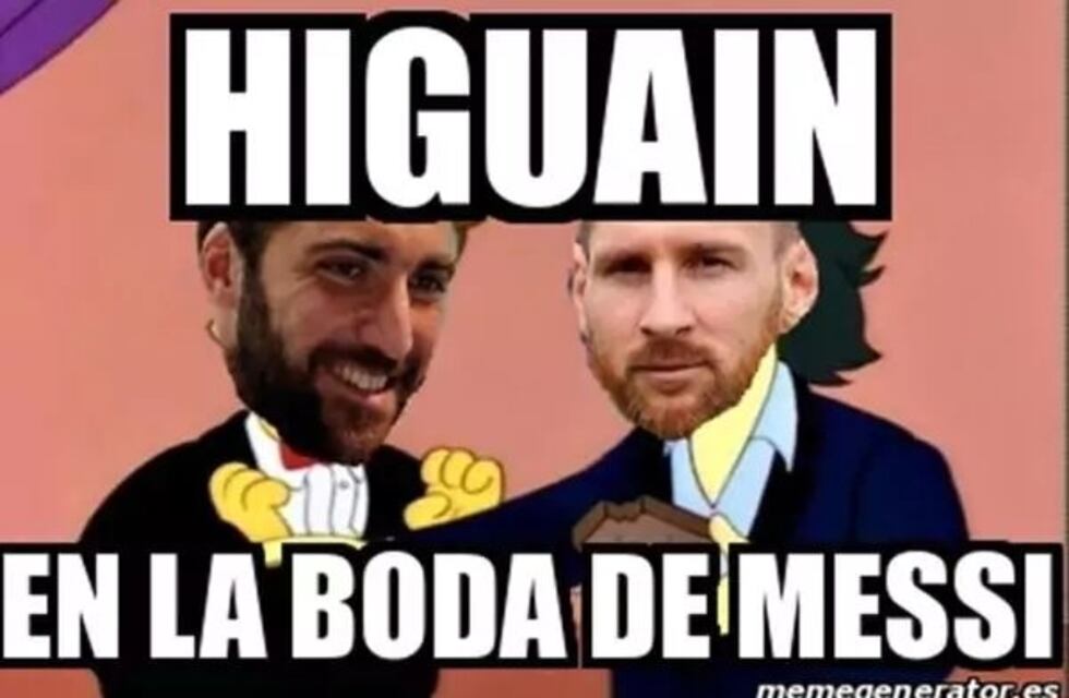 Gonzalo Higuaín, el apuntado en los memes sobre el casamiento de Messi