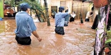 Inundaciones en Posadas\u002E (Foto: El Territorio)