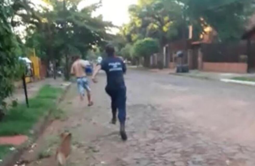 Una mujer policía persiguió y atrapó al sujeto que había amenazado de muerte a su ex pareja