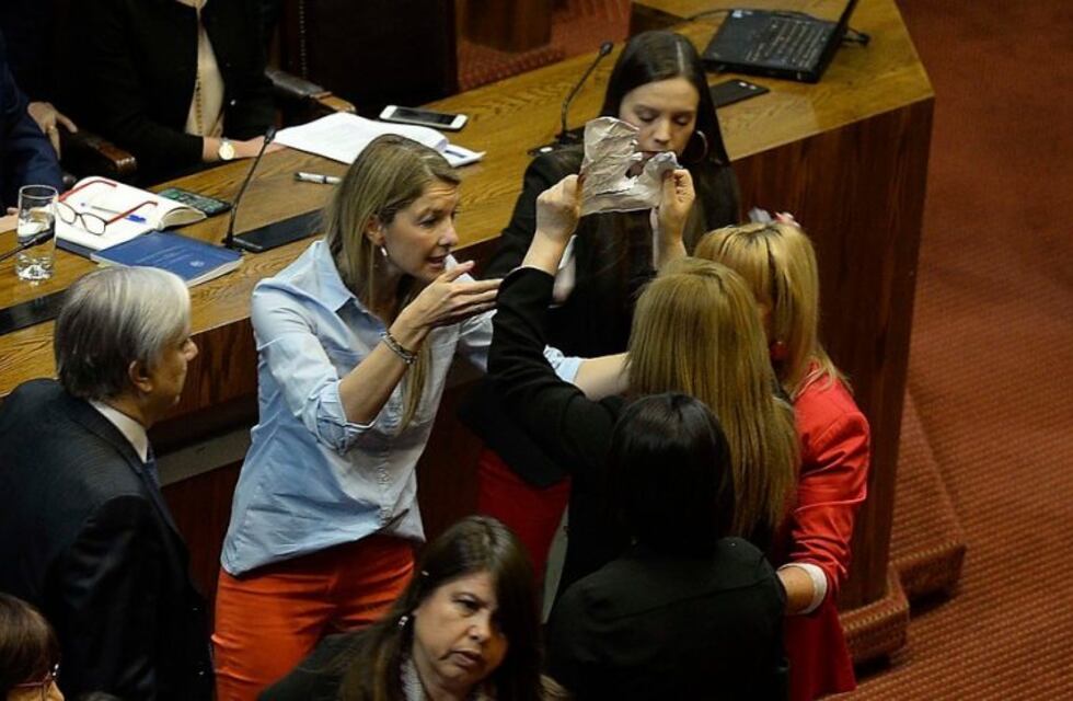 Chile: diputados opositores protestaron en el Congreso y hubo empujones