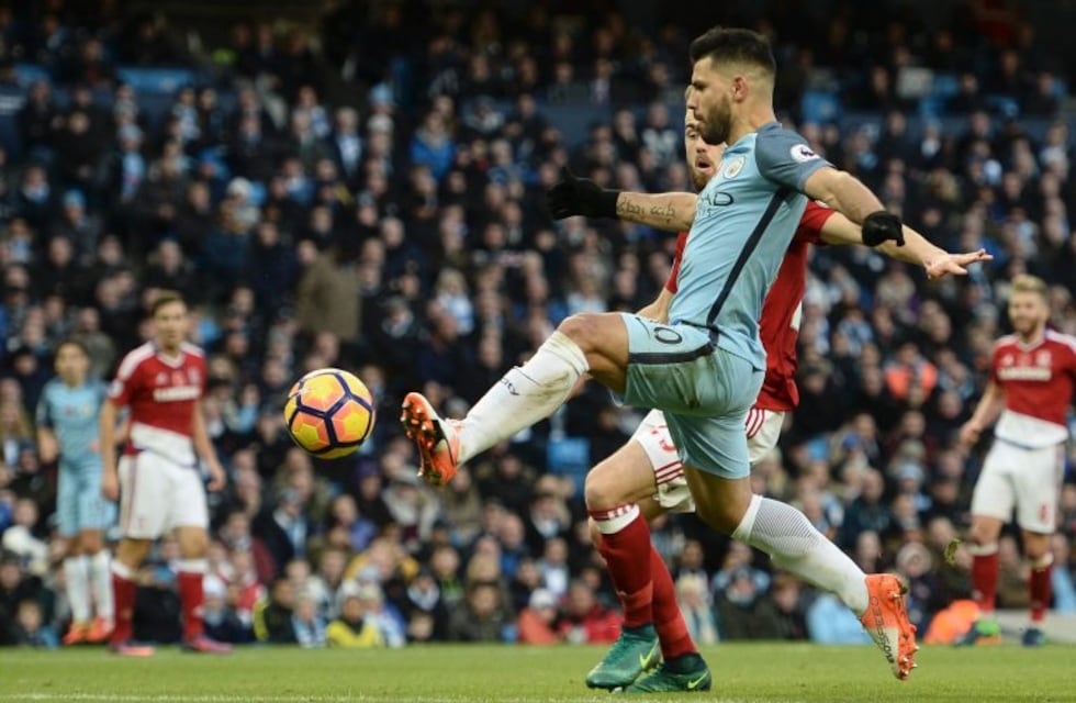 Agüero marcó en el empate 1-1 del Manchester City ante Middlesbrough