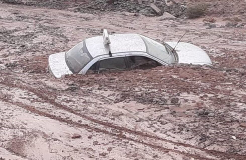 Rincón de los Sauces: un taxista fue rescatado cuando era arrastrado por el agua