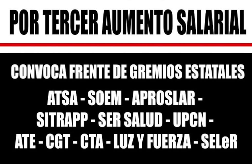 El jueves se realizará un paro provincial de gremios estatales