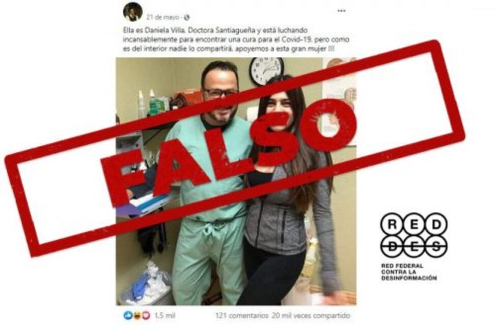 Es falso el posteo que presenta a una doctora santiagueña que lucha contra el coronavirus