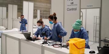 GRAF3799\u002E MADRID, 31/03/2020\u002E- Fotografía facilitada por la Comunidad de Madrid, del puesto de control de enfermería en el hospital de campaña de Ifema, en Madrid\u002E EFE/Comunidad de Madrid