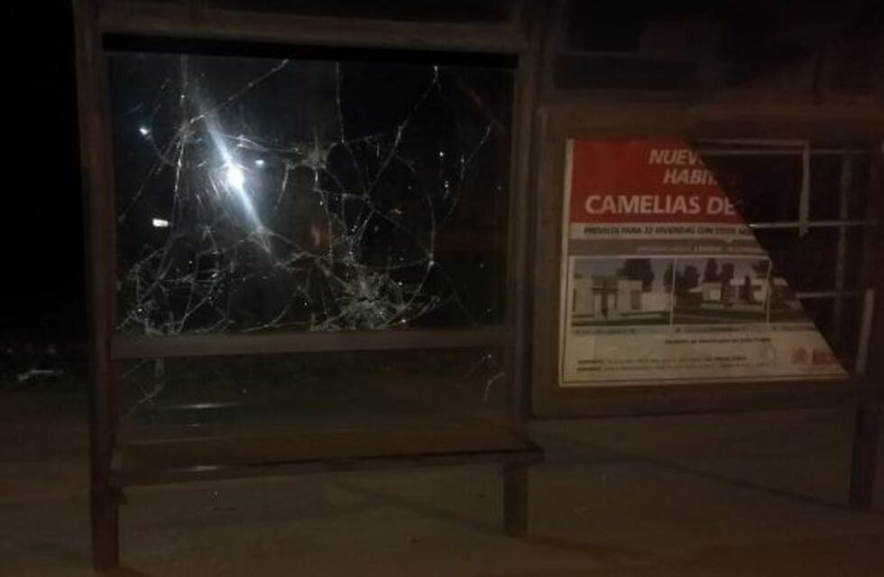 Colonia Caroya: cuatro menores rompieron una garita de colectivos