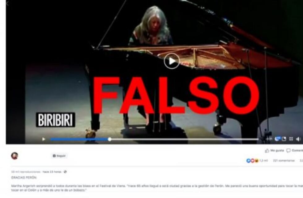 No, no es real este video de Martha Argerich tocando la marcha peronista