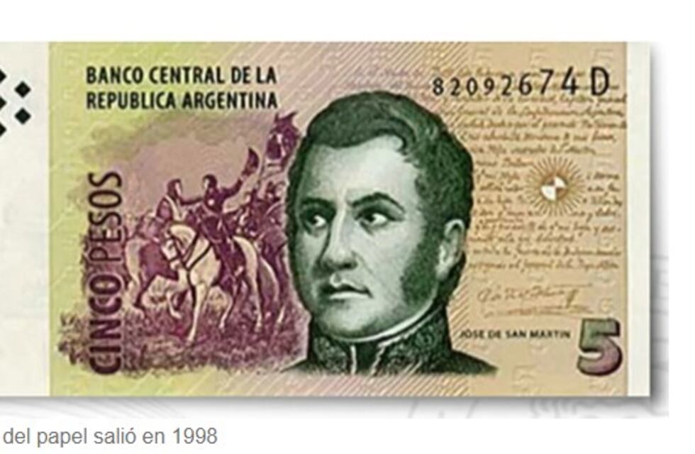El Banco Central de la Nación comunicó que los billetes de 5 pesos dejarán de circular