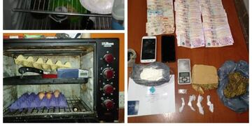 Los elementos incautados tras la detención de una pareja que vendía droga en Rivadavia\u002E
