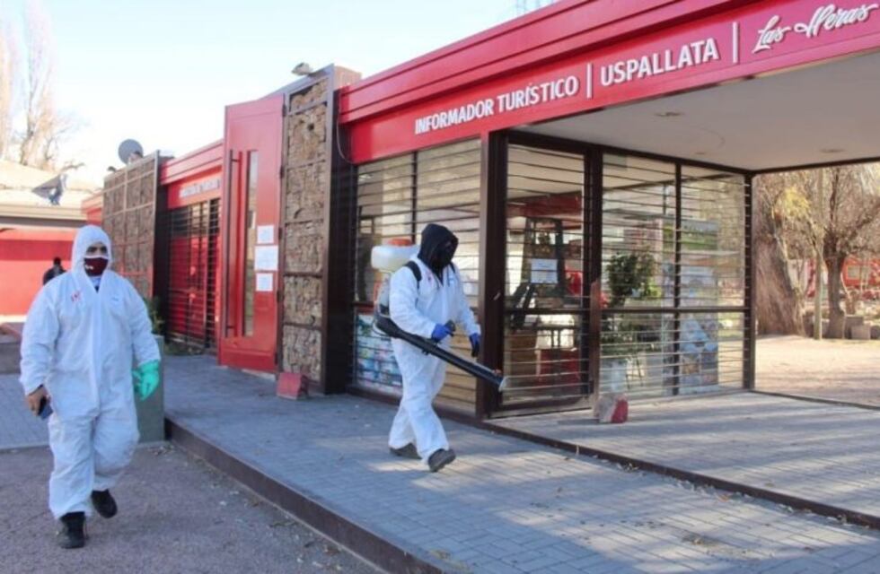 Realizaron un estratégico operativo de desinfección en Uspallata