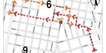 A partir del lunes 28 de octubre se deberán tomar los siguientes desvíos para evitar la zona de obra de Av\u002E Brasil y Tucumán\u002E (Prensa Municipalidad de Rafaela