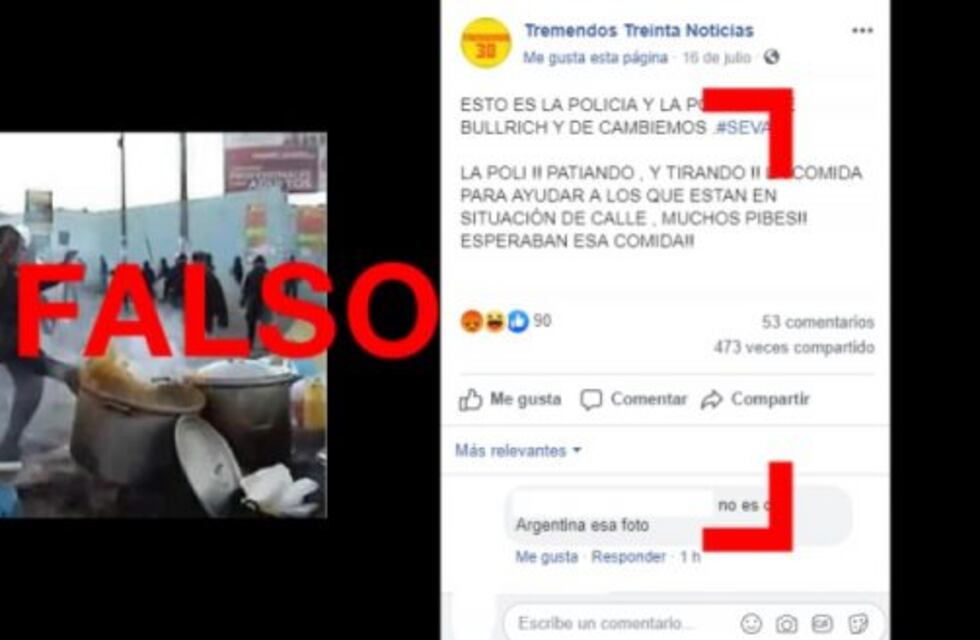 No, esta foto no es de un supuesto policía pateando una olla en la Argentina, circula desde 2012 en Perú
