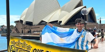 Cristian, el sanjuanino que festejó en Australia.