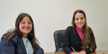 Antonela González de Capital Humano de Bertolaccini S.A. y la secretaria de Ambiente y Movilidad, María Paz Caruso