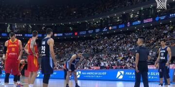 Básquet: Argentina no pudo con España en el último amistoso previo al Mundial de China (Foto: Twitter/@cabboficial)