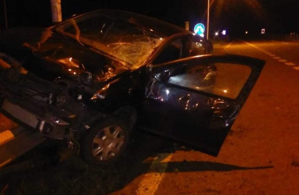 Un auto chocó contra un caballo y terminó incrustado en el guardarraíl