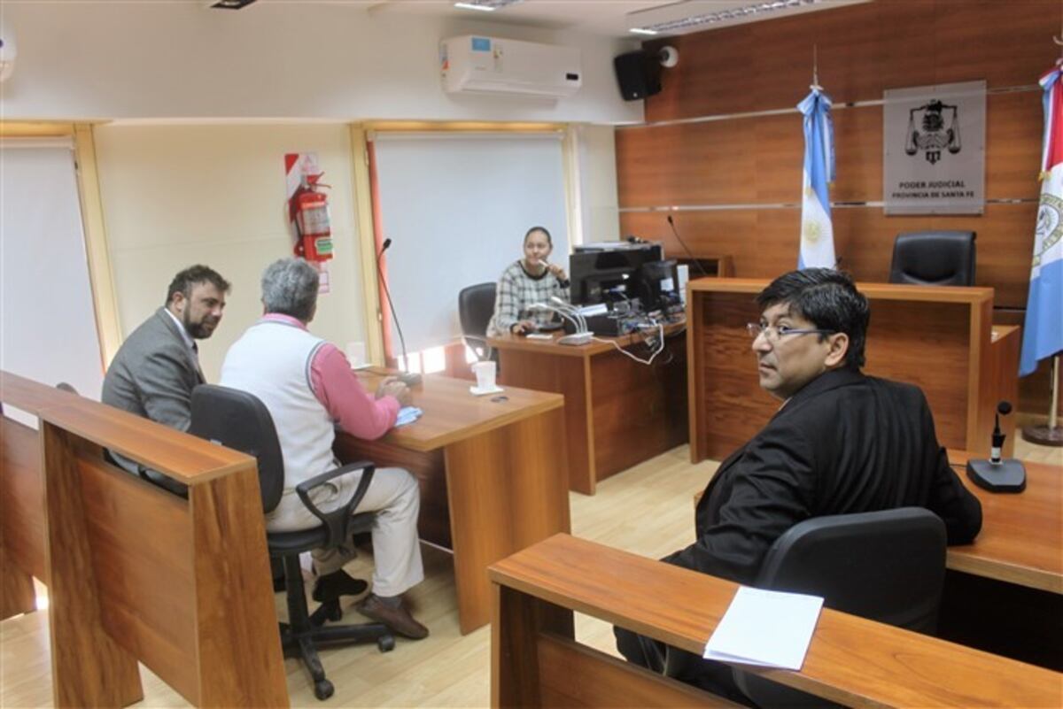 Imagen de la audiencia en la Oficina Judicial de Las Toscas, en relación al pedido de prórroga de la prisión preventiva\u002E