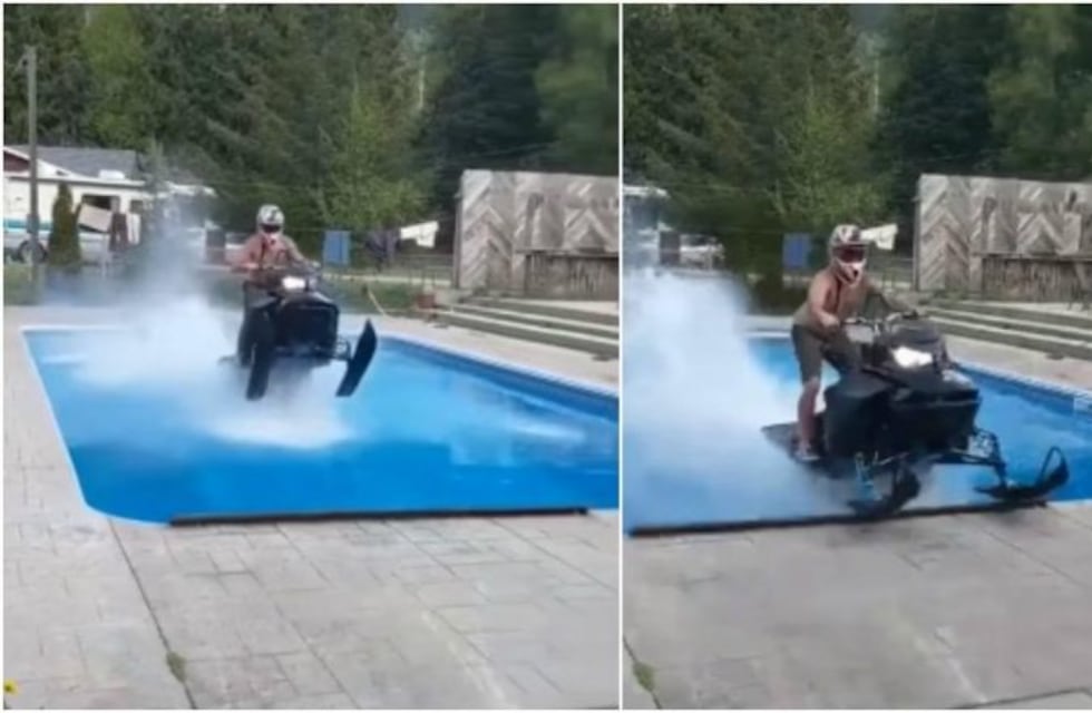 Video: quiso andar en moto acuática en la pileta pero resultó una muy mala idea