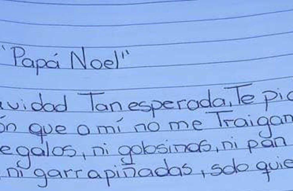 Conmovedora carta de un nene hacia Papá Noel pidiendo por su mamá