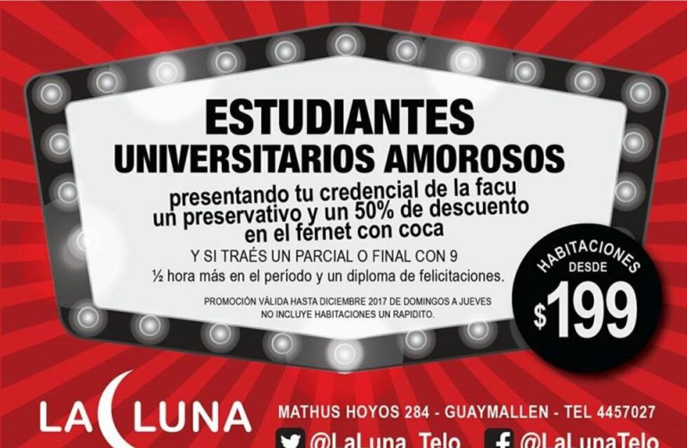 Un motel mendocino ofrece descuentos a estudiantes aplicados y policías