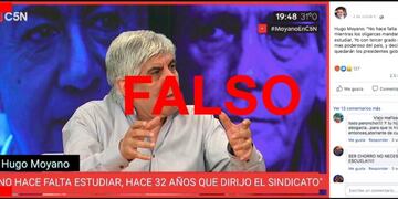 Es falso que Moyano dijo: "No hace falta estudiar, hace 32 años que dirijo el sindicato"
