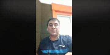 Sebastián Acosta, periodista partidario de Racing\u002E (Captura de video)