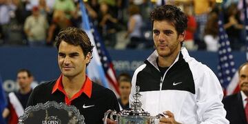 Roger Federer y Juan Martín del Potro tras su partido en el US Open 2009 (Foto: Instagram/delpotrojuan).