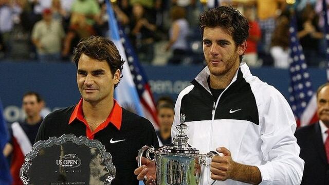 Roger Federer y Juan Martín del Potro tras su partido en el US Open 2009 (Foto: Instagram/delpotrojuan).