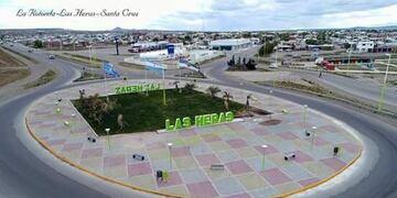 Las Heras vista aérea del acceso