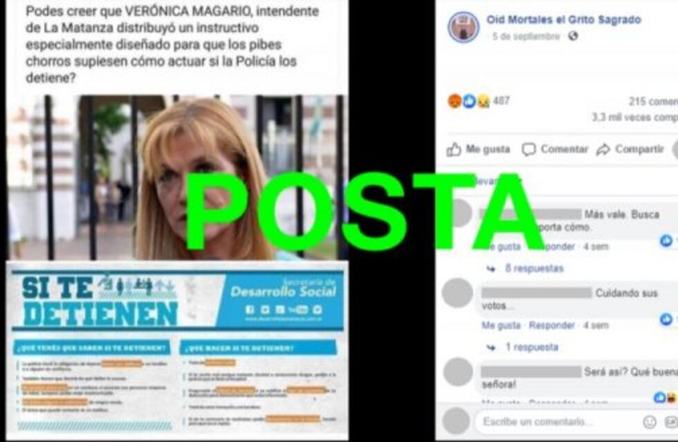 Es verdadero que Magario distribuyó folletos que enseñan sus derechos a jóvenes detenidos