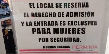 Herminia prohíbe ingreso a hombres (Web)