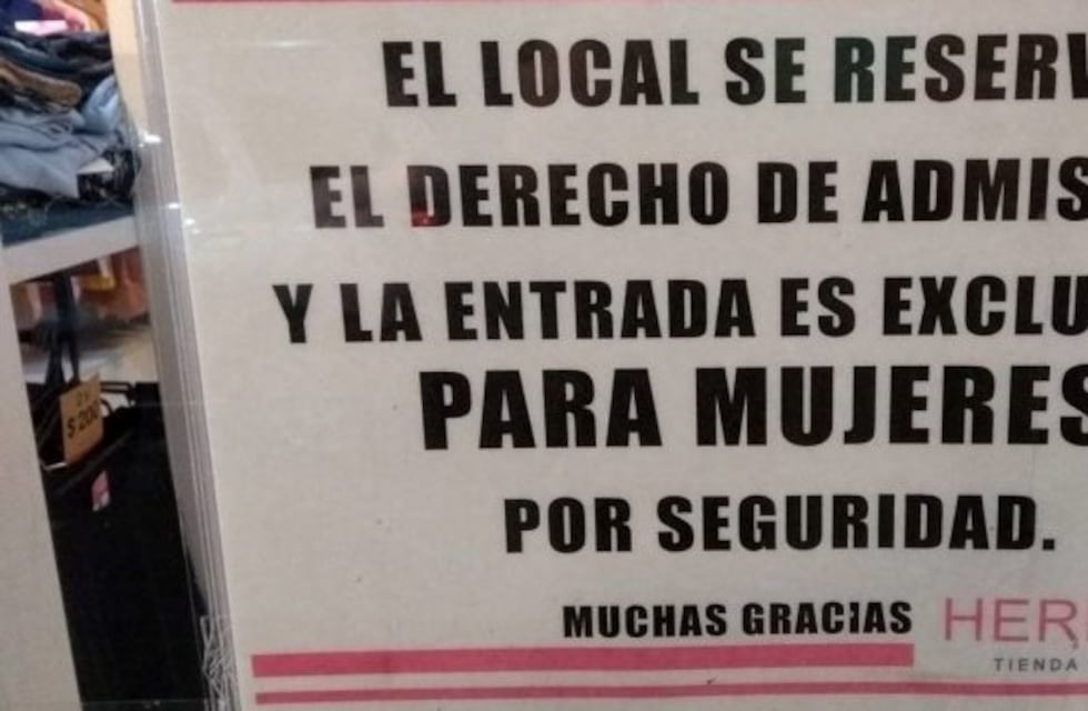 Polémica por un cartel en un local de ropa femenina: prohíbe el ingreso de hombres